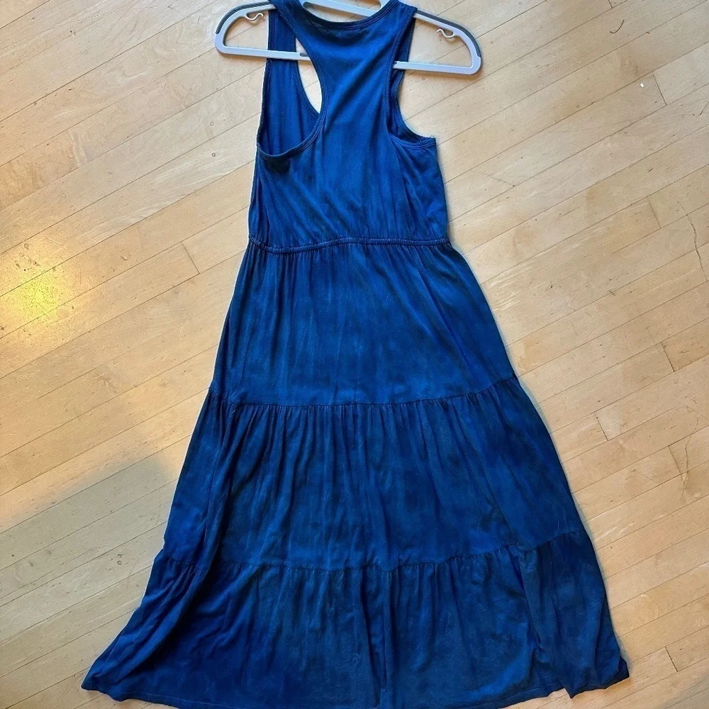 SUNDRY for Evereve Blue Tiered Racerback Long Maxi Dress 0(XS/S). CB2144 - Picture 6 of 6
